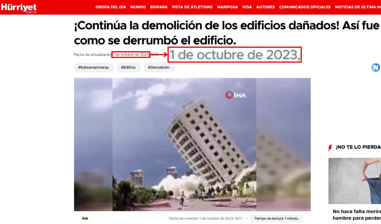 Nota de Hürriyet traducida al español (1 de octubre de 2023) - parte 1. Foto: Hürriyet