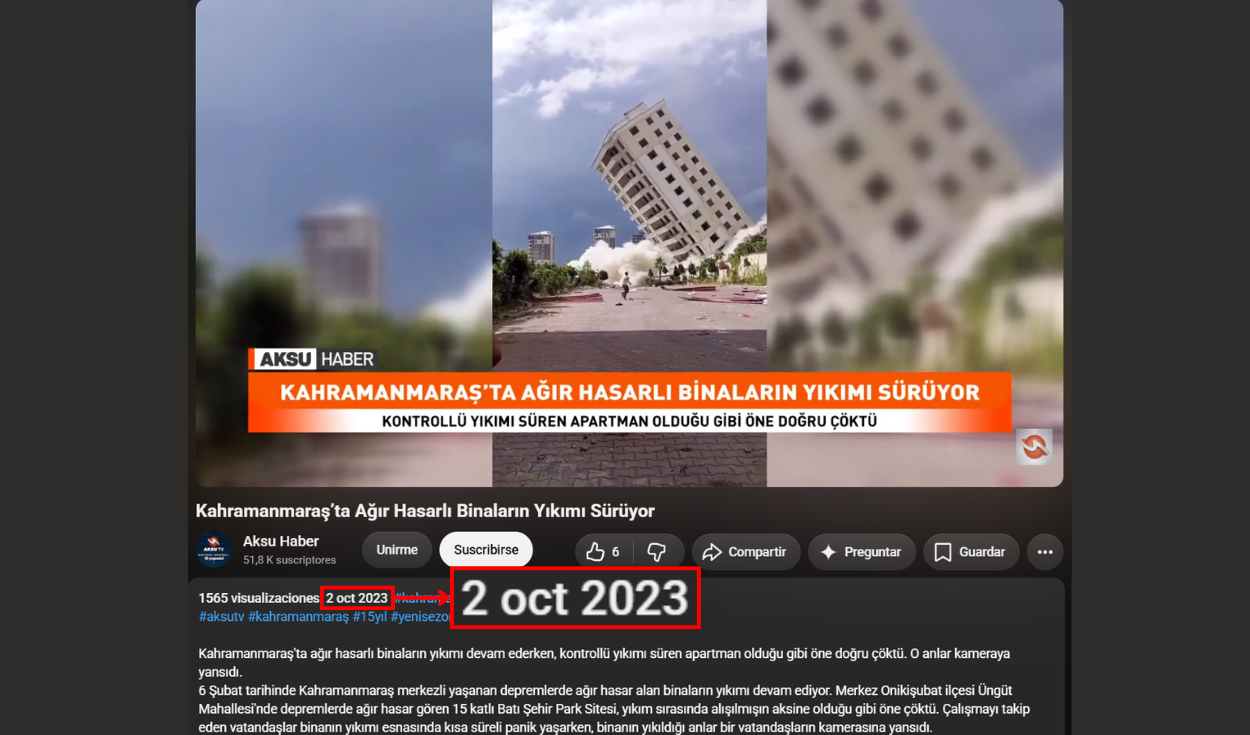 Video publicado por Aksu Haber en YouTube (2 de octubre de 2023). Foto: Aksa Haber