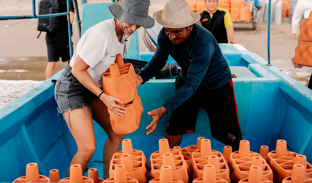 Los módulos de arcilla utilizados por Rrreefs se fabrican mediante una impresora 3D. Foto: Rrreefs