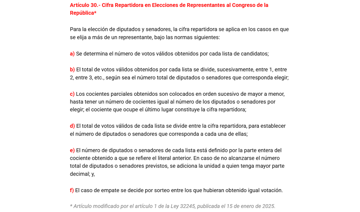 El método está en la propia ley