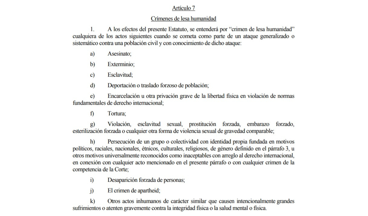 Artículo 7 del Estatuto de Roma