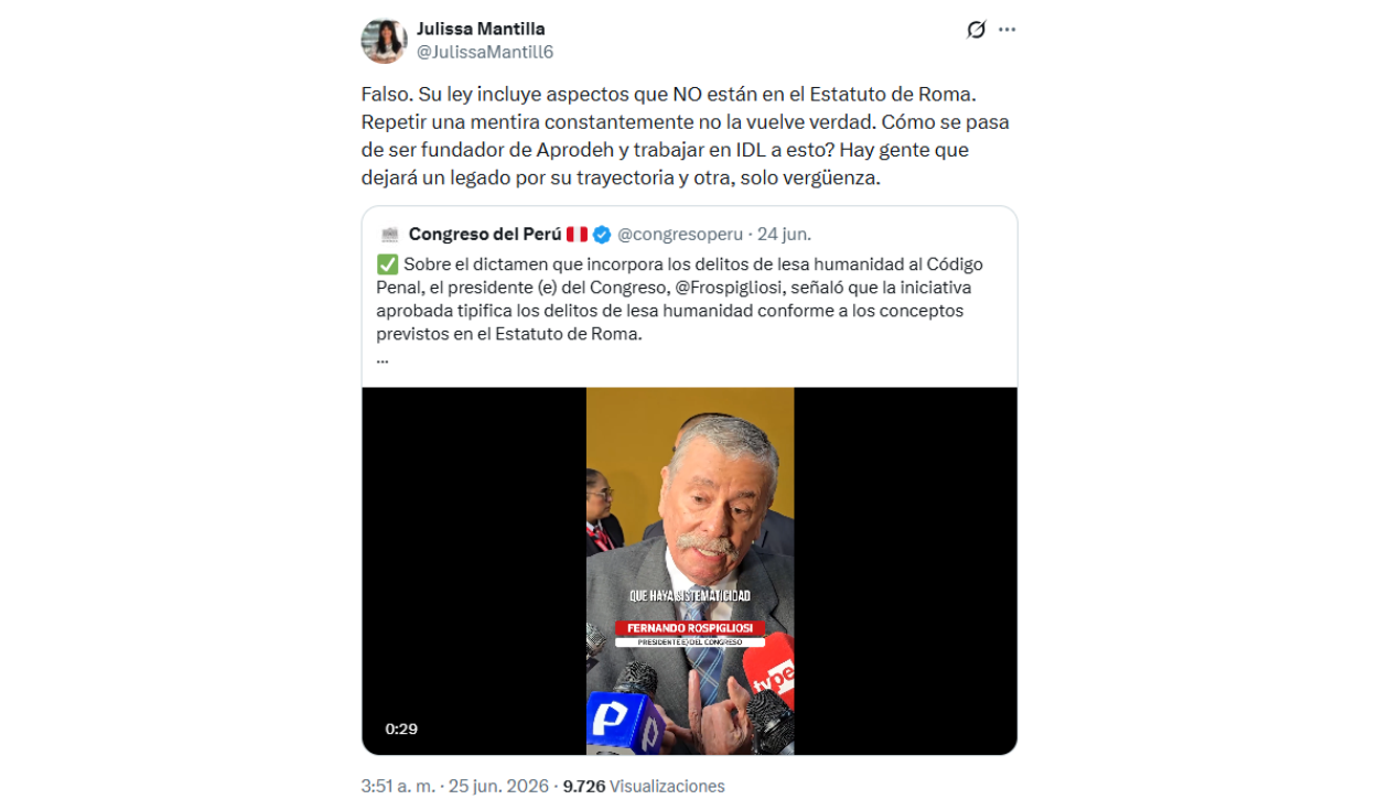 Comentario de Julissa Mantilla