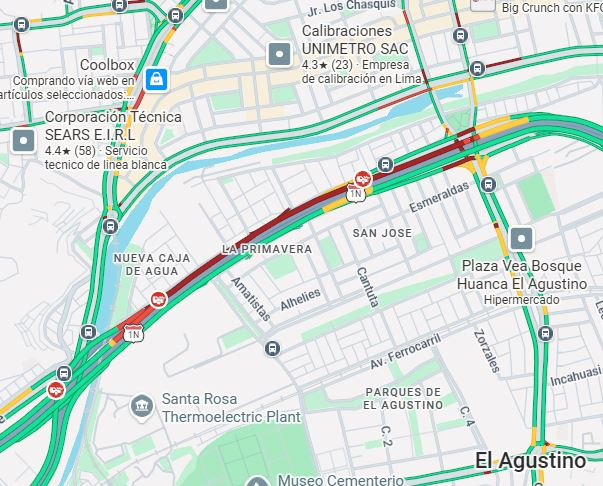 Tráfico en Vía Evitamiento por accidente