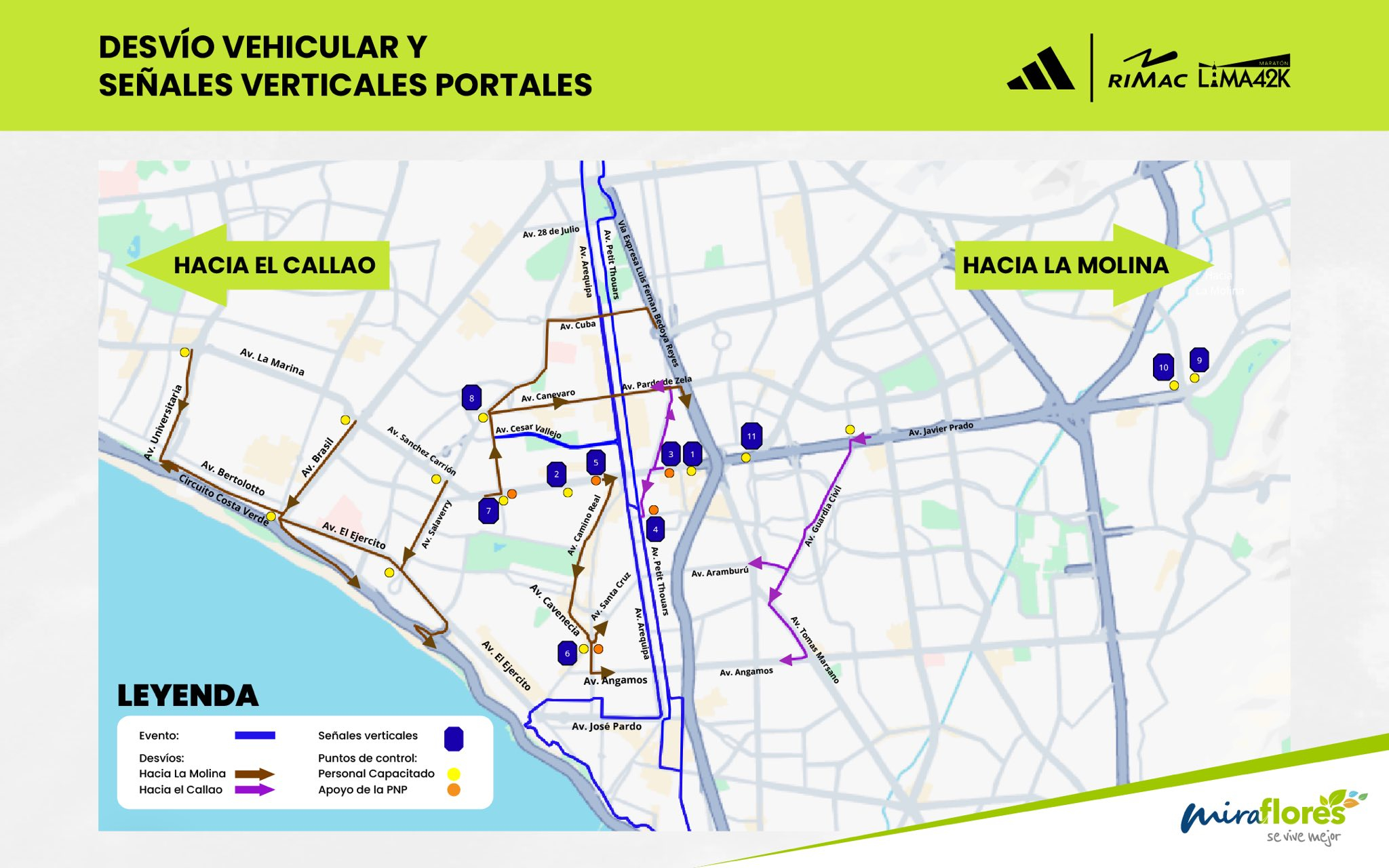 ATU anuncia desvíos en Corredor Azul y Morado por competencia deportiva