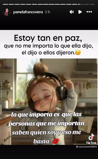 Mensaje que compartió Pamela Franco. Foto: Instagram Pamela Franco