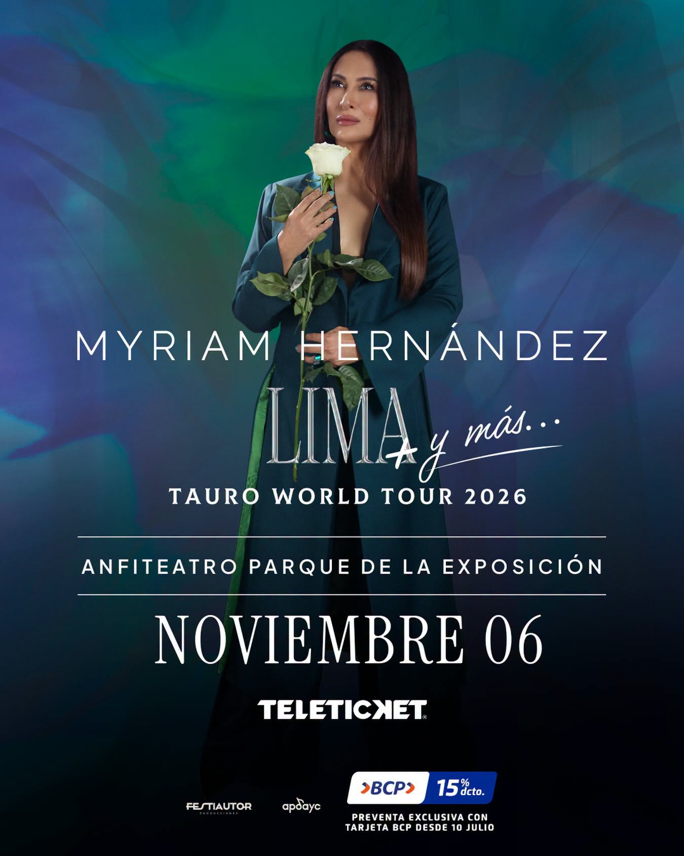 'Tauro World Tour 2026 / + y más...' reafirma la vigencia de Myriam Hernández en la escena internacional.