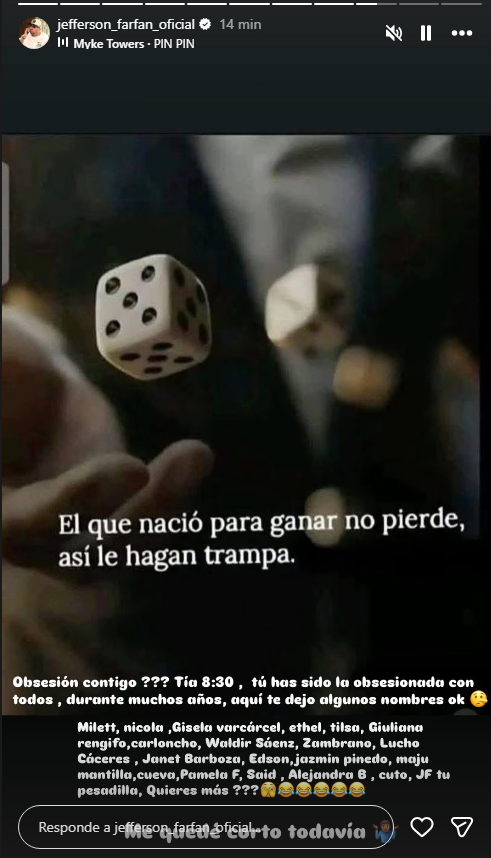 Mensaje de Jefferson Farfán. Instagram Jefferson Farfán