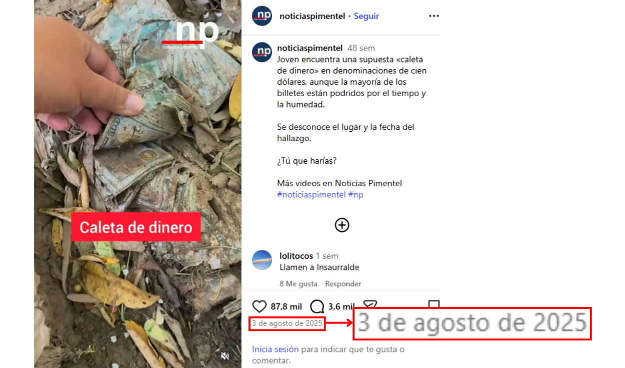 Resultados de la primera búsqueda con Google Lens. Foto: Instagram