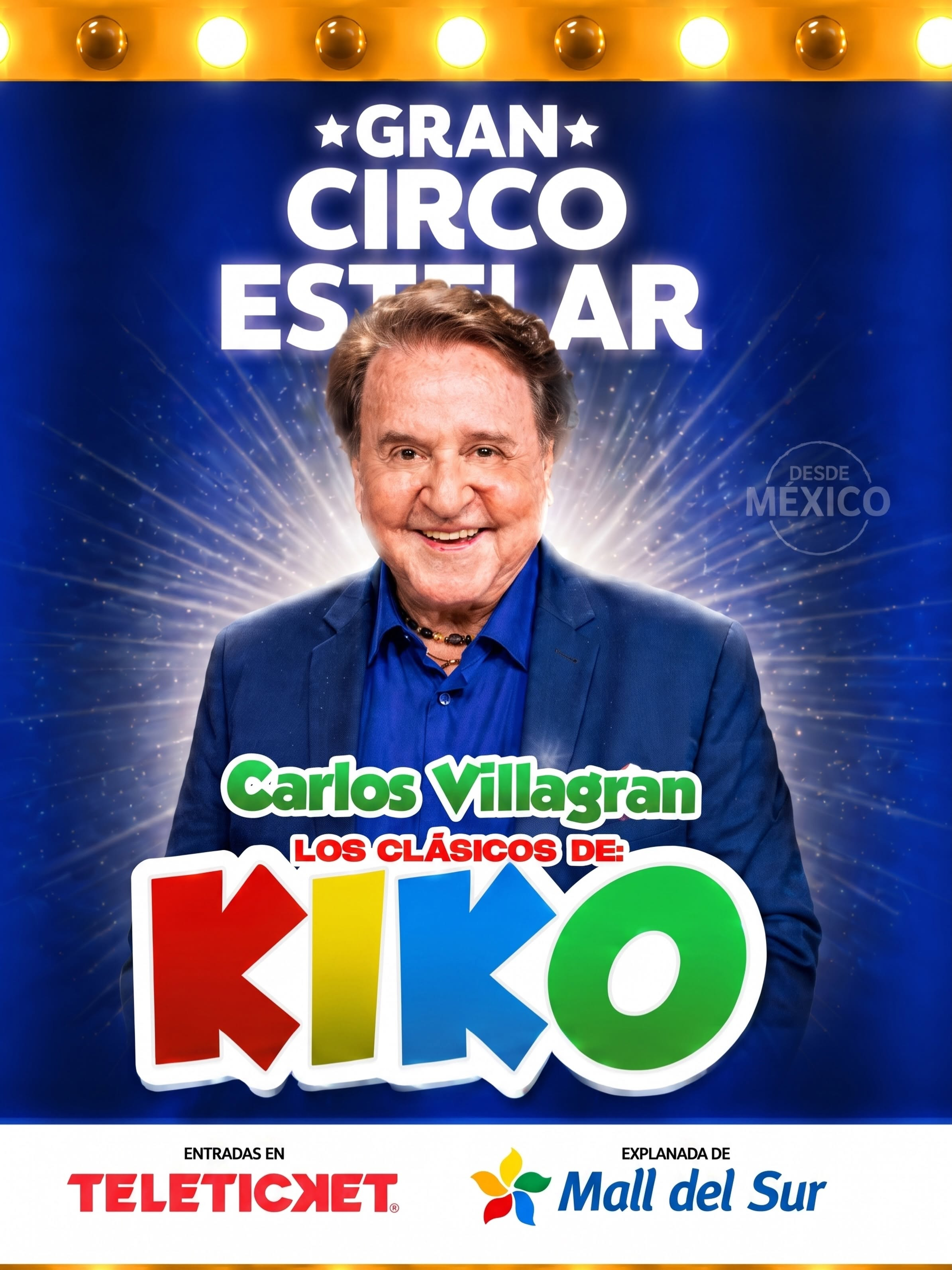 El show de Carlos Villagrán se realizará en la explanada del Mall del Sur