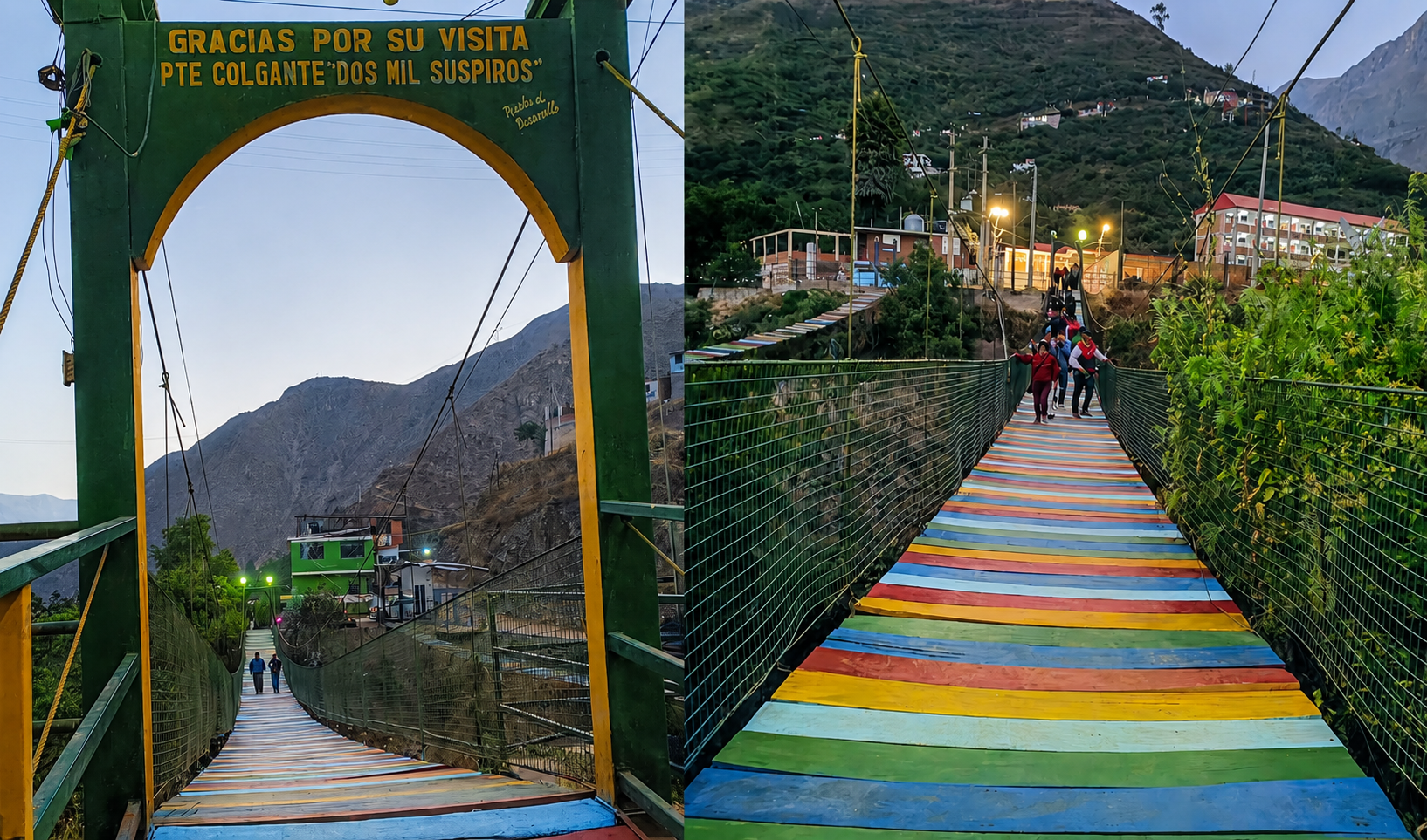Conoce el puente colgante ‘Dos mil suspiros’, famoso por sus tablas de colores y longitud. Fotos: Sandy Carrión/La República
