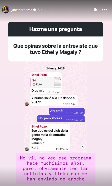 Mensaje de Janet Barboza