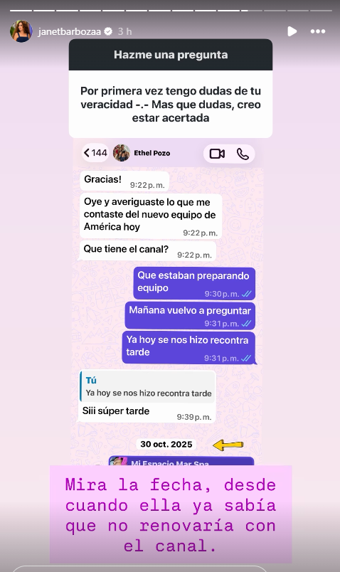 Mensaje de Janet Barboza