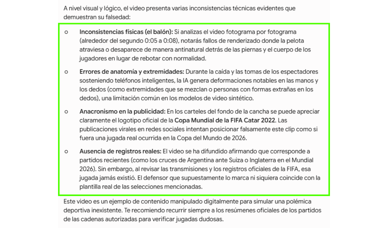Análisis del video con SynthID. Foto: SynthID