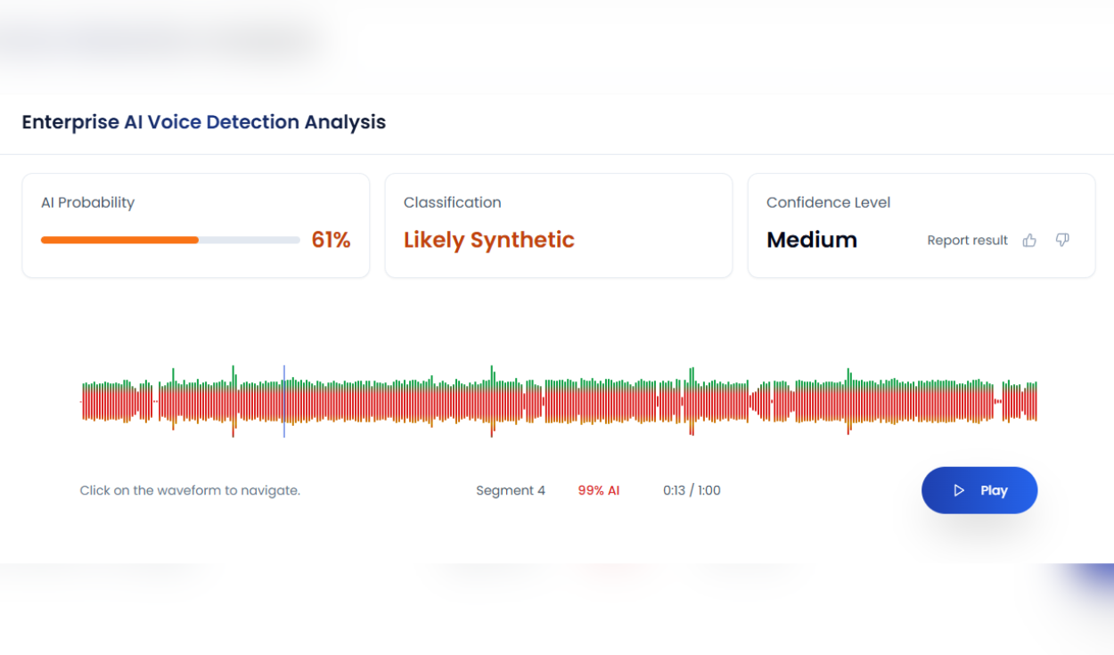 Análisis del audio con TruthScan. Foto: TruthScan