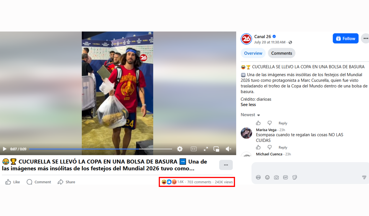 Uno de los posts con más alcance en redes sociales. Foto: Facebook