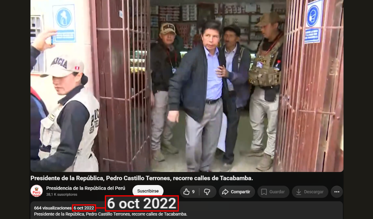 Video original data de octubre de 2022. Foto: YouTube Presidencia de la República del Perú