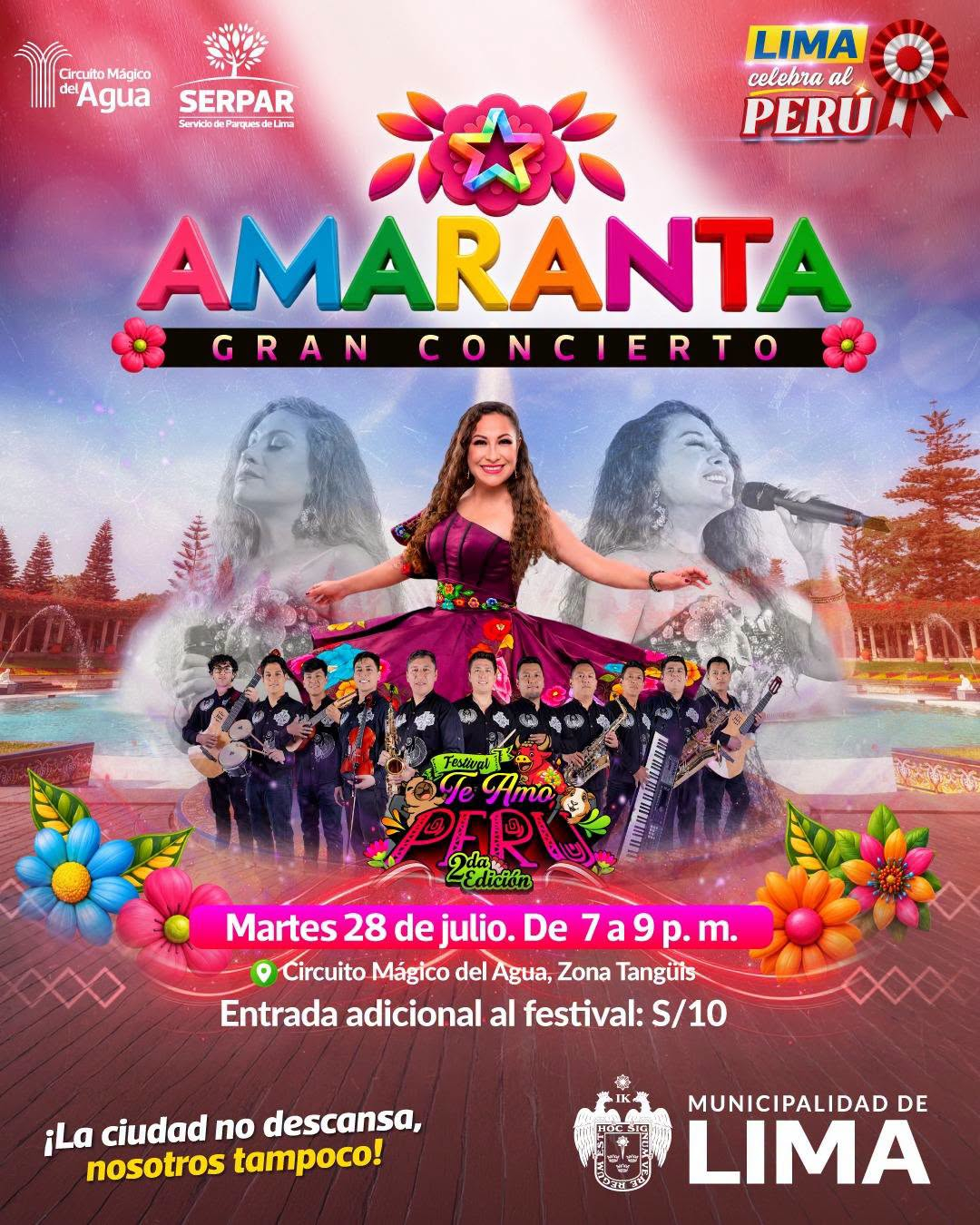 Amaranta ofrecerá un concierto especial en el Circuito Mágico del Agua.
