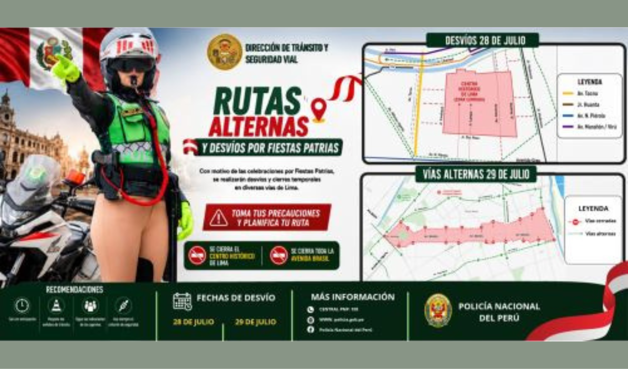 Con más de 10,000 efectivos en acción, la PNP garantiza la seguridad y fluidez vehicular. Se recomienda planificar recorridos y seguir las indicaciones de los agentes de tránsito.