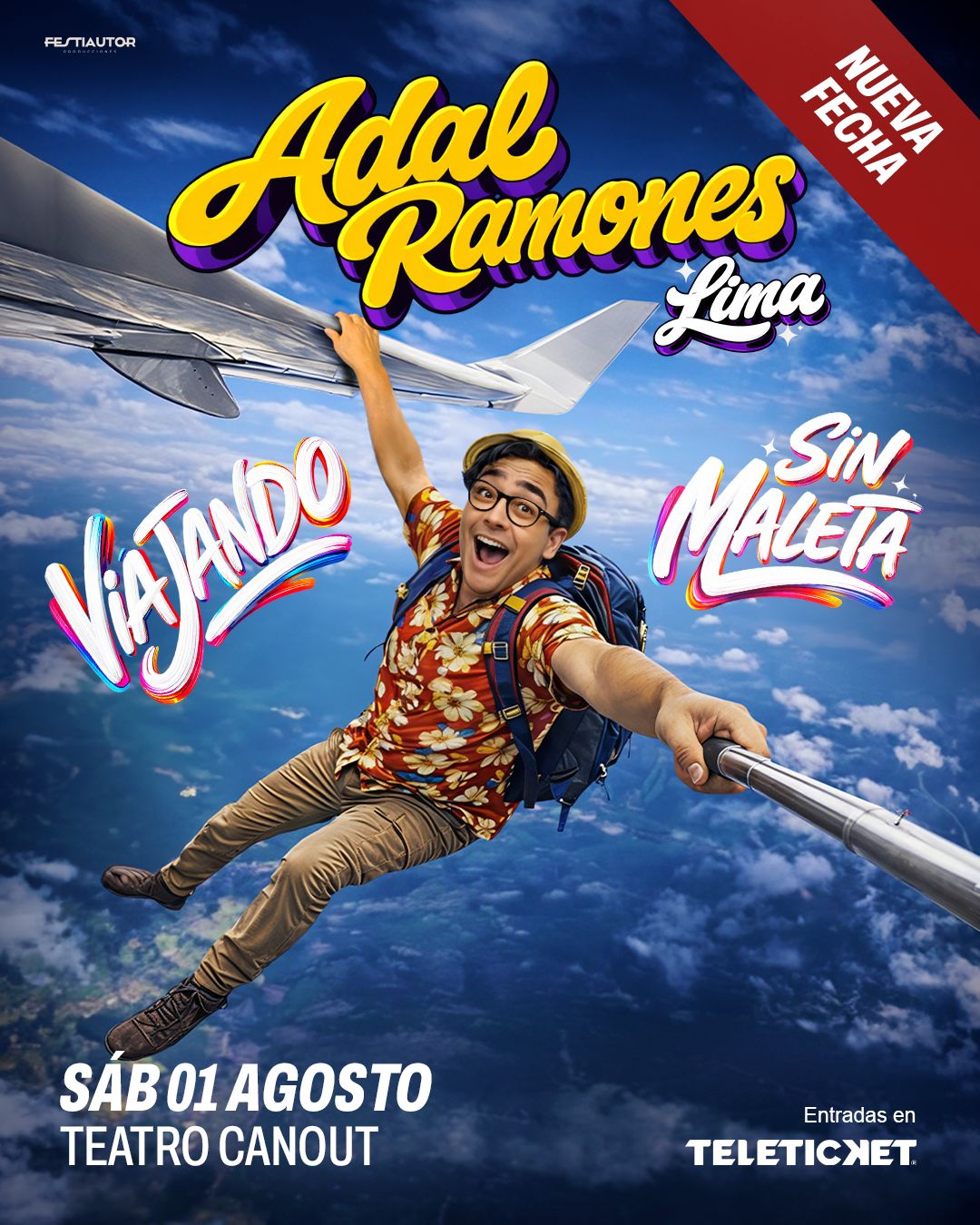 Adal Ramones regresará a Perú el 1 de agosto de 2026 con su espectáculo ‘Viajando sin maleta’, lleno de humor y reflexiones sobre la vida. Las entradas están disponibles en Teleticket.