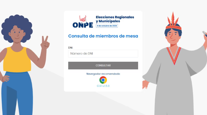 Portal de la ONPE para consultar si fuiste elegido miembro de mesa.