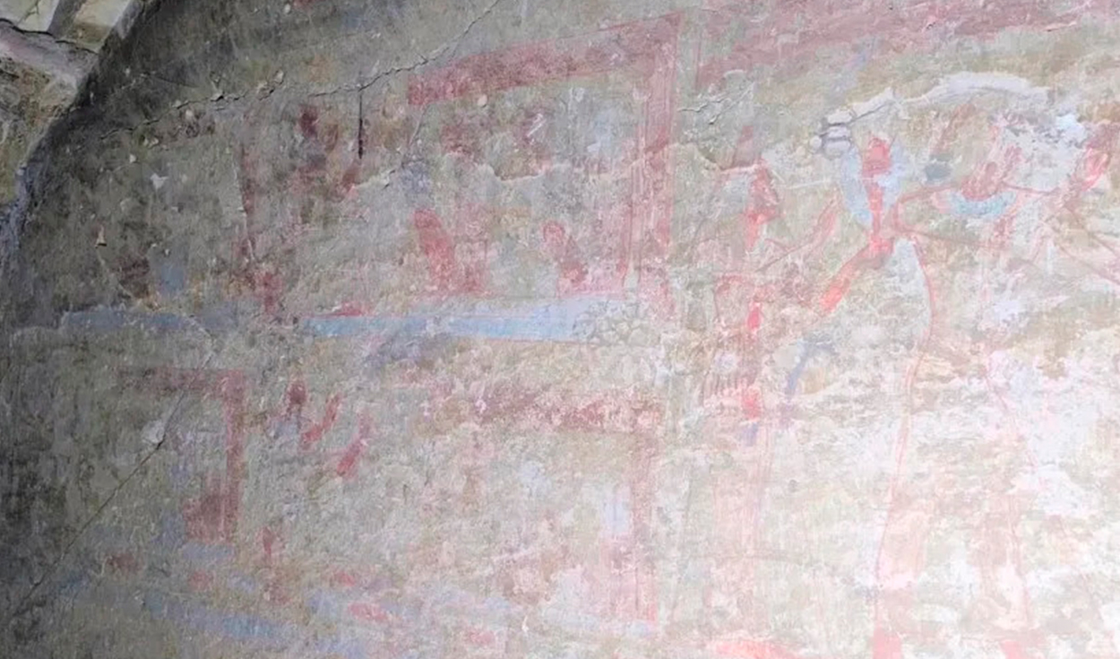 Pinturas murales del antiguo Egipto halladas en una tumba hasta entonces desconocida en la necrópolis de Tebas. Foto: Ministerio de Turismo y Antigüedades de Egipto
