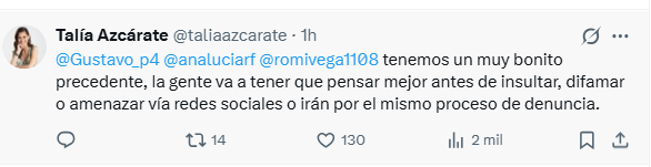 Talía Azcárate se pronuncia