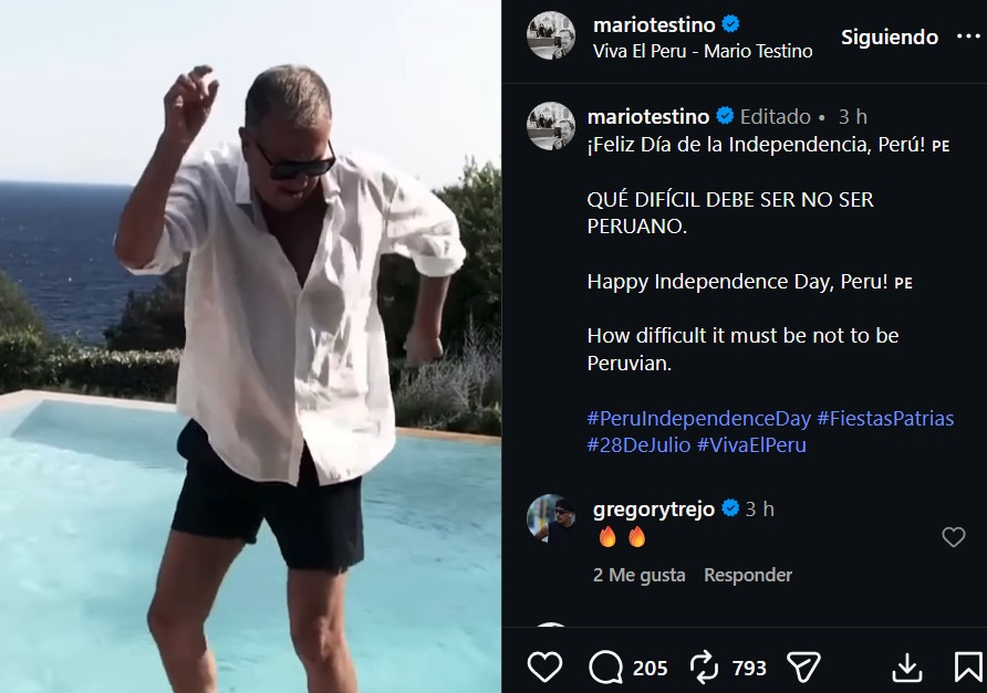 Mario Testino celebra los 205 años de la Independencia del Perú.