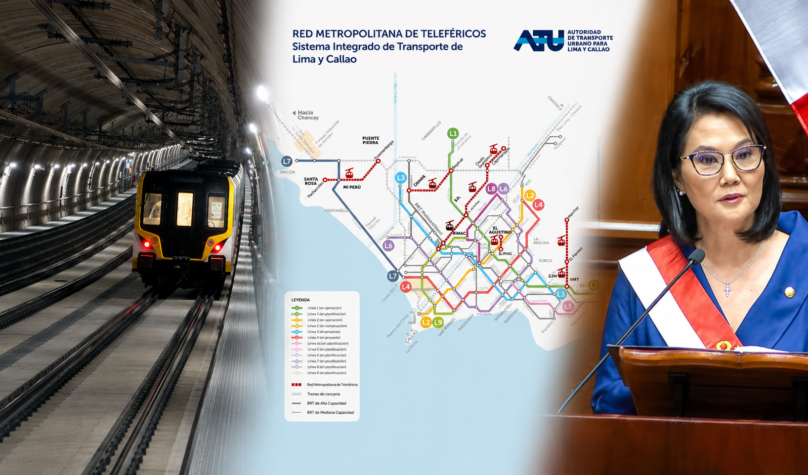 Lima Metro lines and trains in several regions: the roadworks Keiko Fujimori announced in her National Address