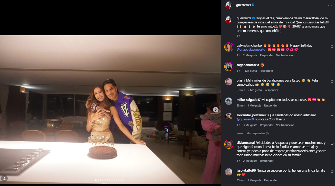 Publicación de Paolo Guerrero. Captura: Instagram
