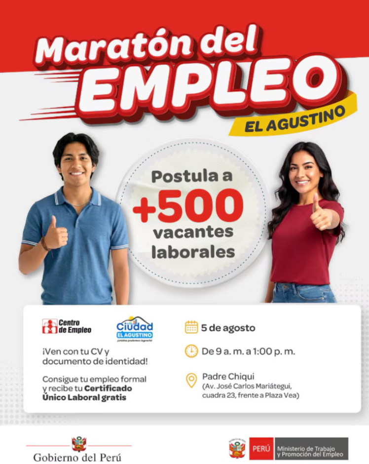 Convocatoria laboral en MTPE.