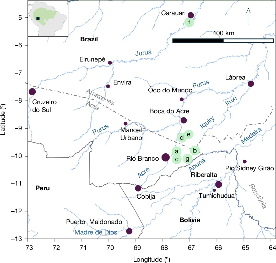 Mapa del área de estudio en la Amazonía (Brasil). Foto: Nature
