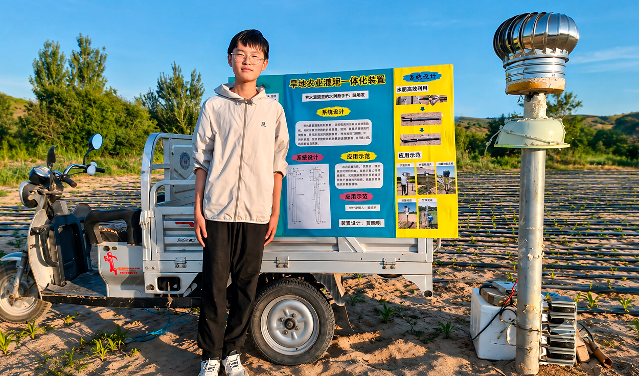 Chinese teen wins gold with desert water device made from plastic bottles