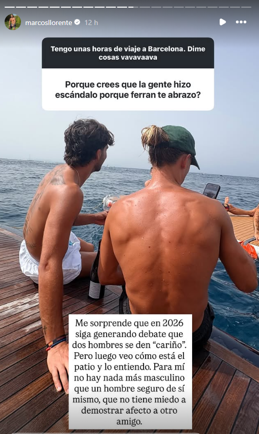 Mensaje de Marcos Llorente. Foto: Instagram Mensaje de Marcos Llorente
