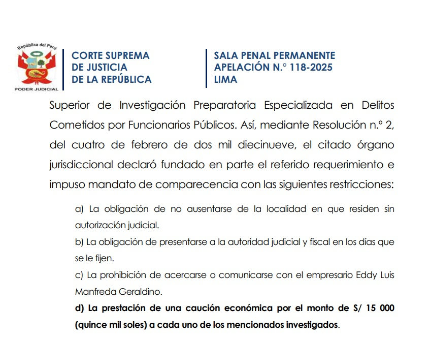 Juan Varillas, comparecencia con restricciones