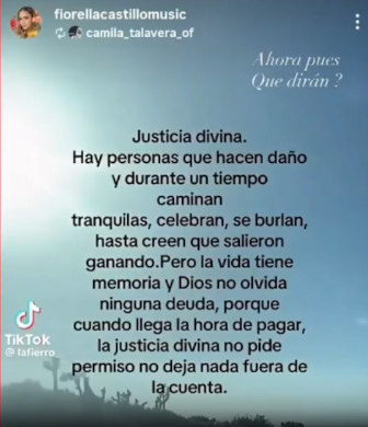 Fiorella Castillo y su fuerte mensaje tras denuncia de Naldy Saldaña contra director musical de La Bella Luz. Foto: captura Instagram Fiorella Castillo y su fuerte mensaje tras denuncia de Naldy Saldaña contra director musical de La Bella Luz. Foto: captura Instagram