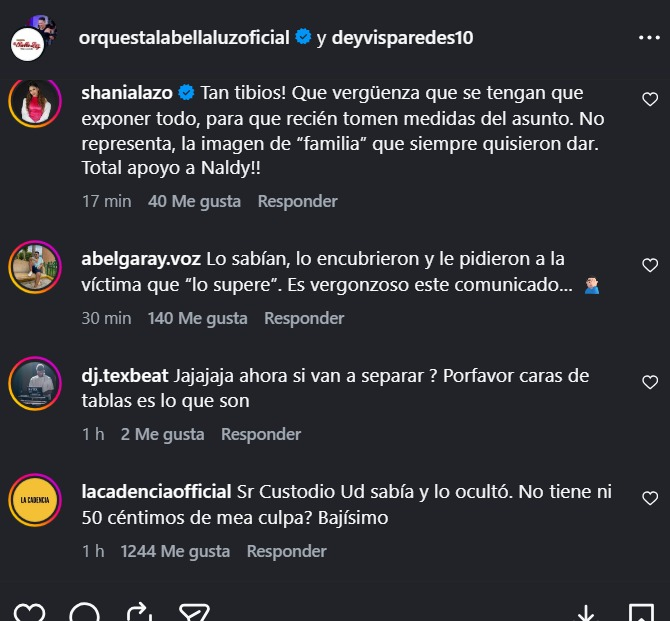 Usuarios rechazan comunicado de La Bella Luz. Foto: Instagram  