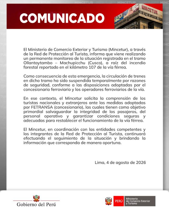 Comunicado del Mincetur