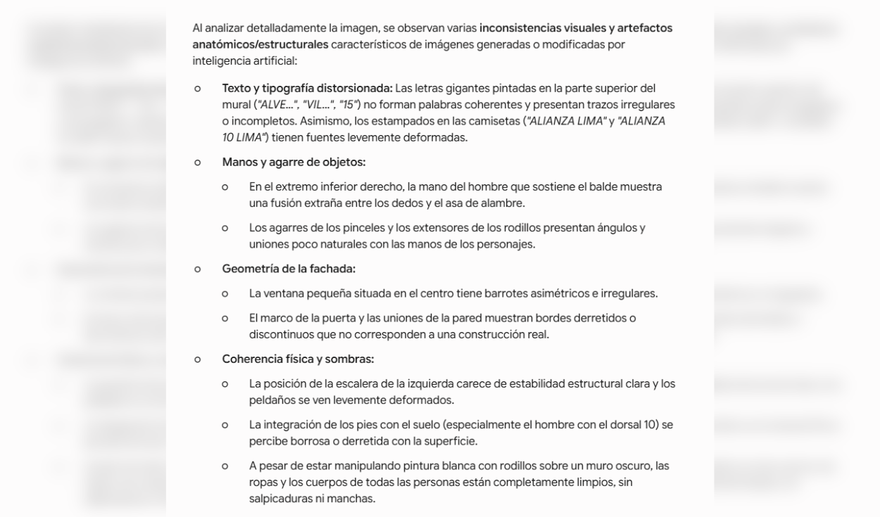 Análisis de la imagen viralizada con SynthID. Foto: SynthID