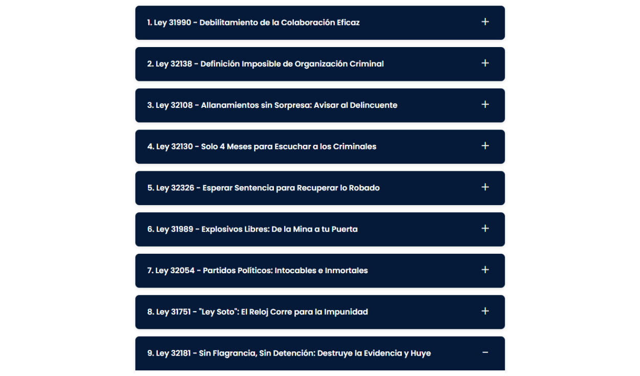 Fuente: Captura de pantalla de la página web de Harvey Colchado