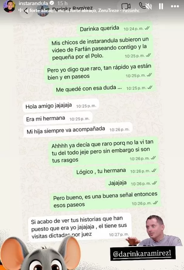 Darinka Ramírez aclara porqué Jefferson Farfán fue visto con su hermana. Foto: Instagram. 