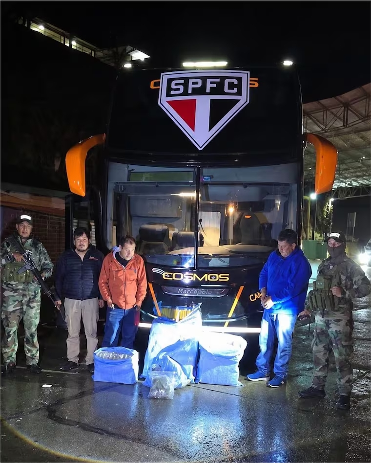 Incautaron 86 kilos de marihuana en autobús de Sao Paulo. Foto: Red Uno