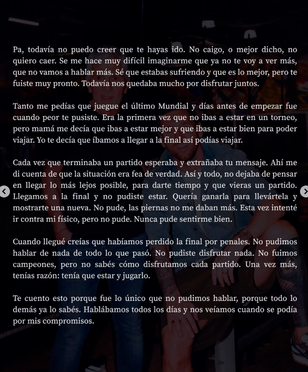 Mensaje de Lionel Messi. Foto: Instagram