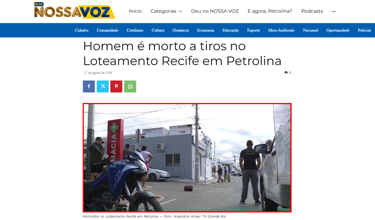 Nota de Nossa Voz. Foto: Nossa Voz