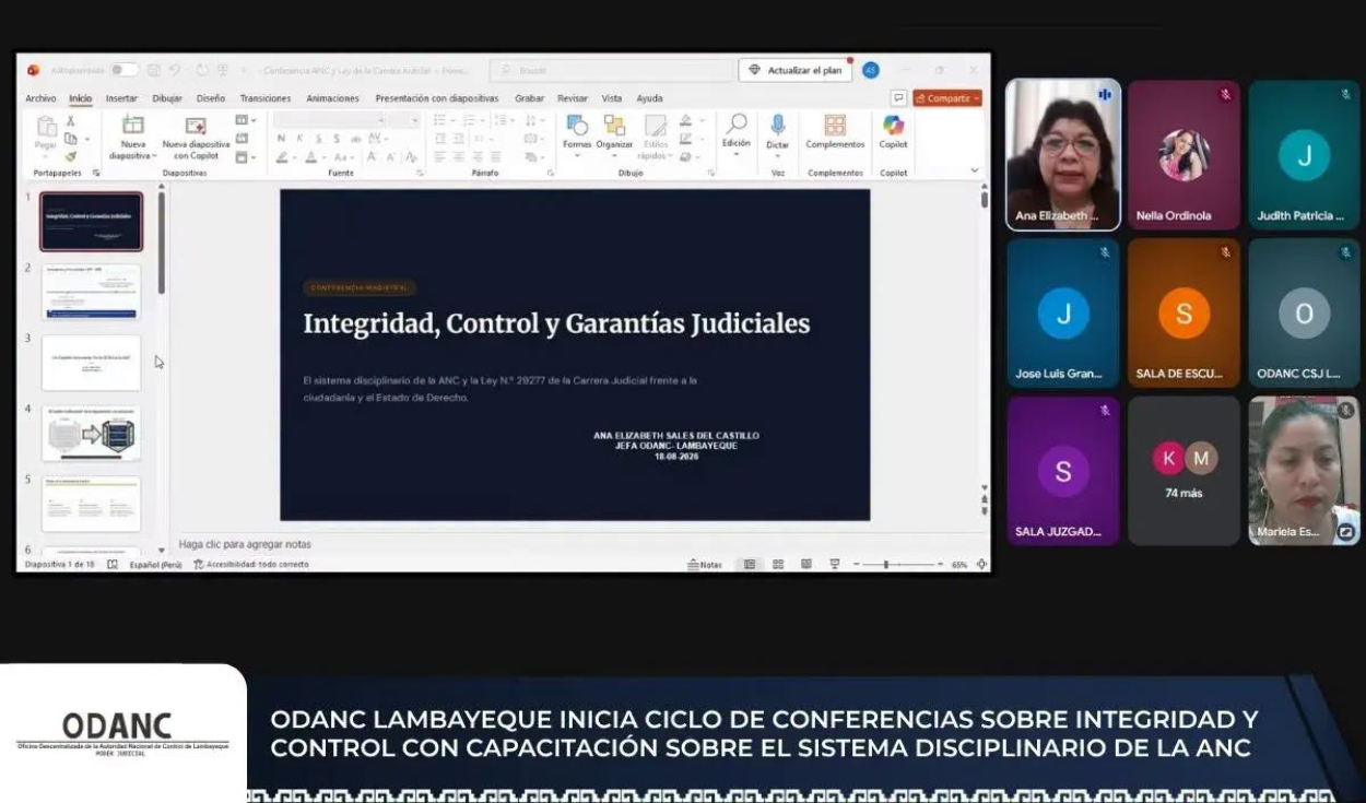 ODANC Lambayeque inicia ciclo de conferencias sobre integridad y control
