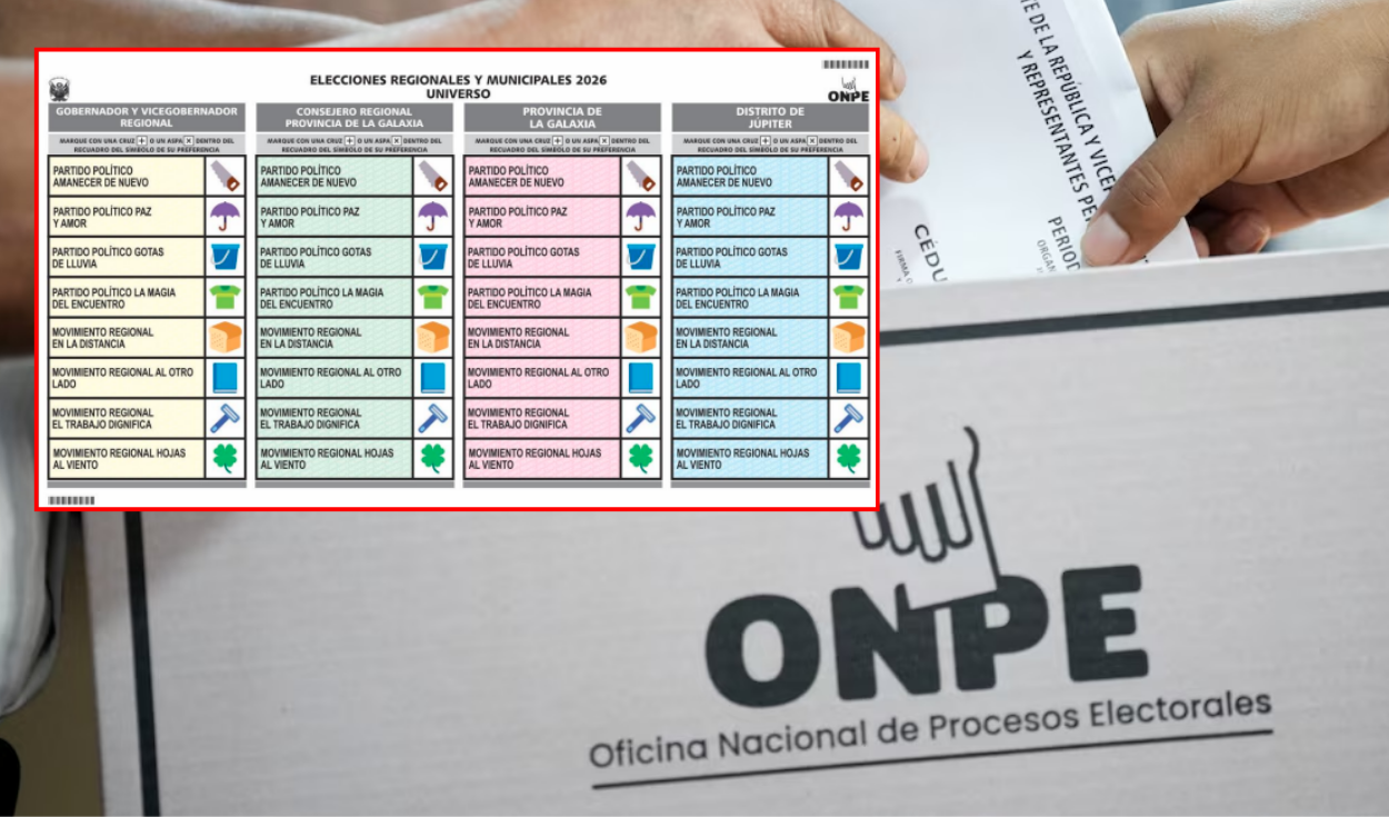 Elecciones Regionales y Municipales 2026: APP lidera el orden de los 46 partidos en la cédula de votación