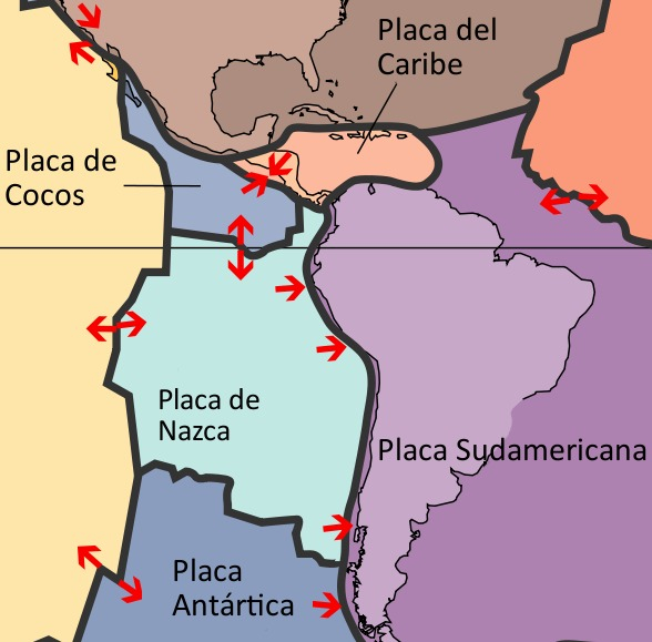 La placa de Nazca es una placa tectónica oceánica situada en el océano Pacífico oriental, directamente frente a la costa occidental de Sudamérica. Foto: CDN