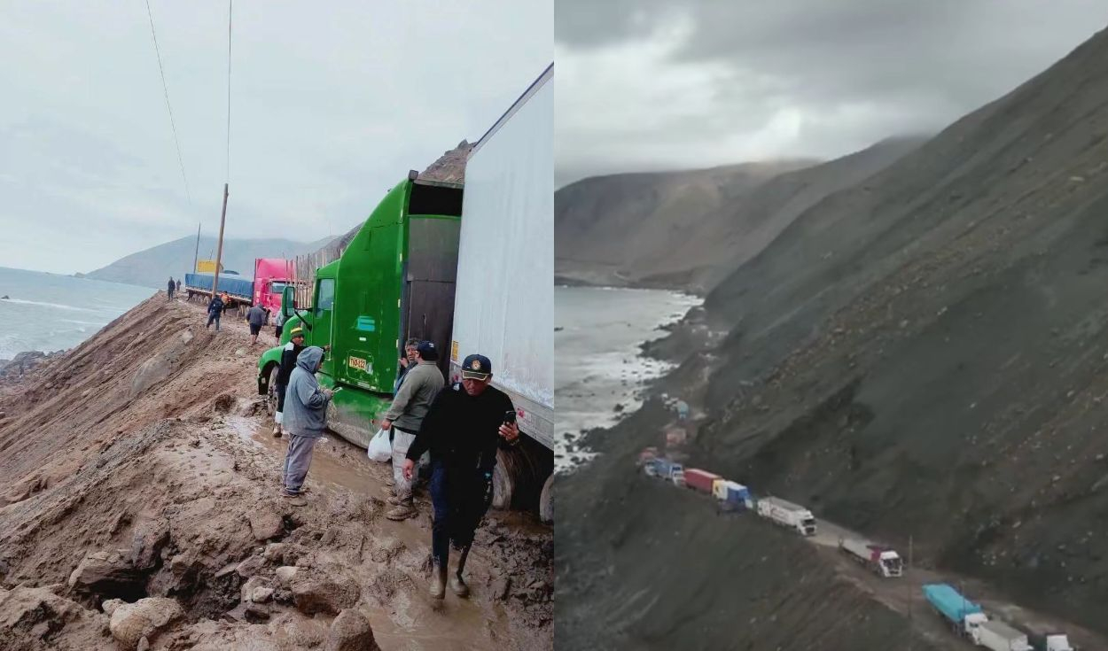 Miles de vehículos siguen varados por huaicos: mujer dio a luz en plena Panamericana Sur de Arequipa