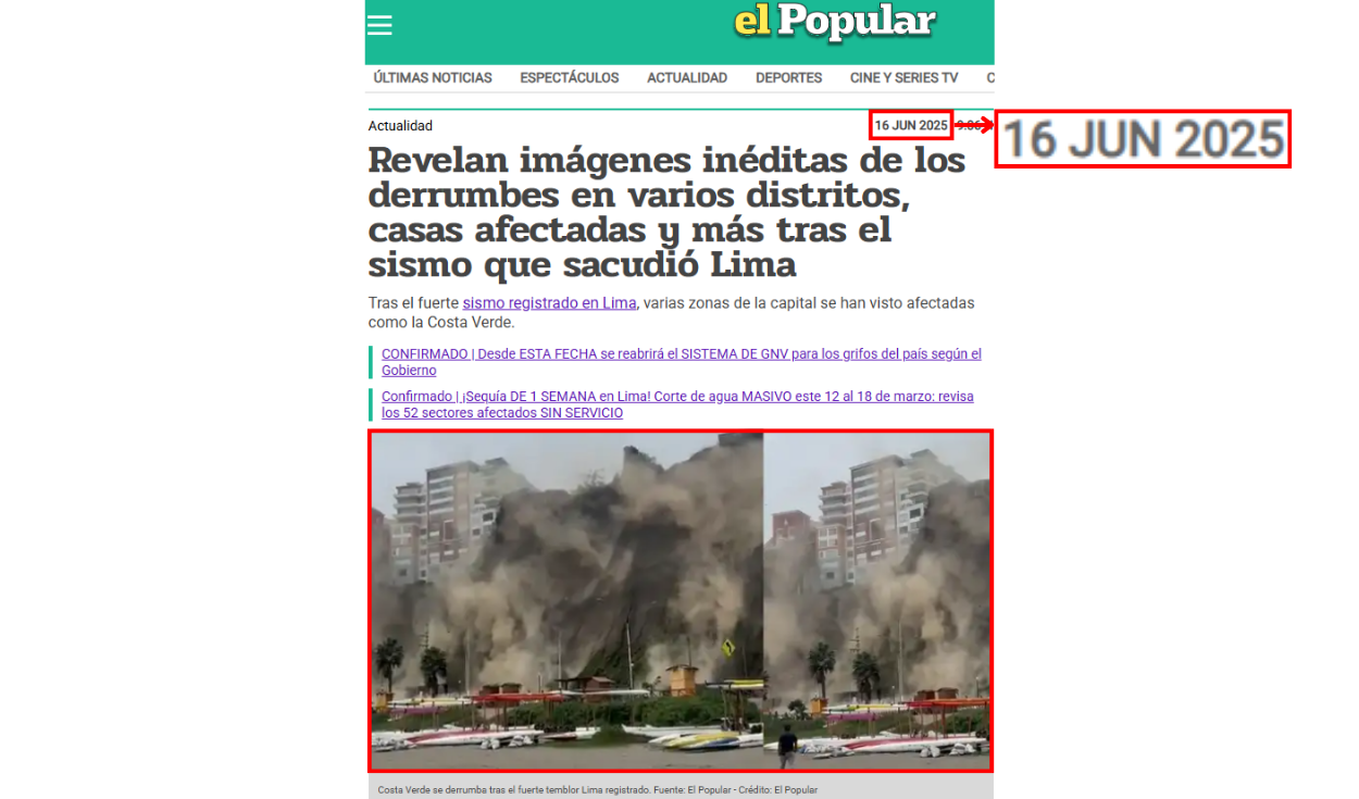Nota de El Popular, 16 de junio de 2025. Foto: El Popular
