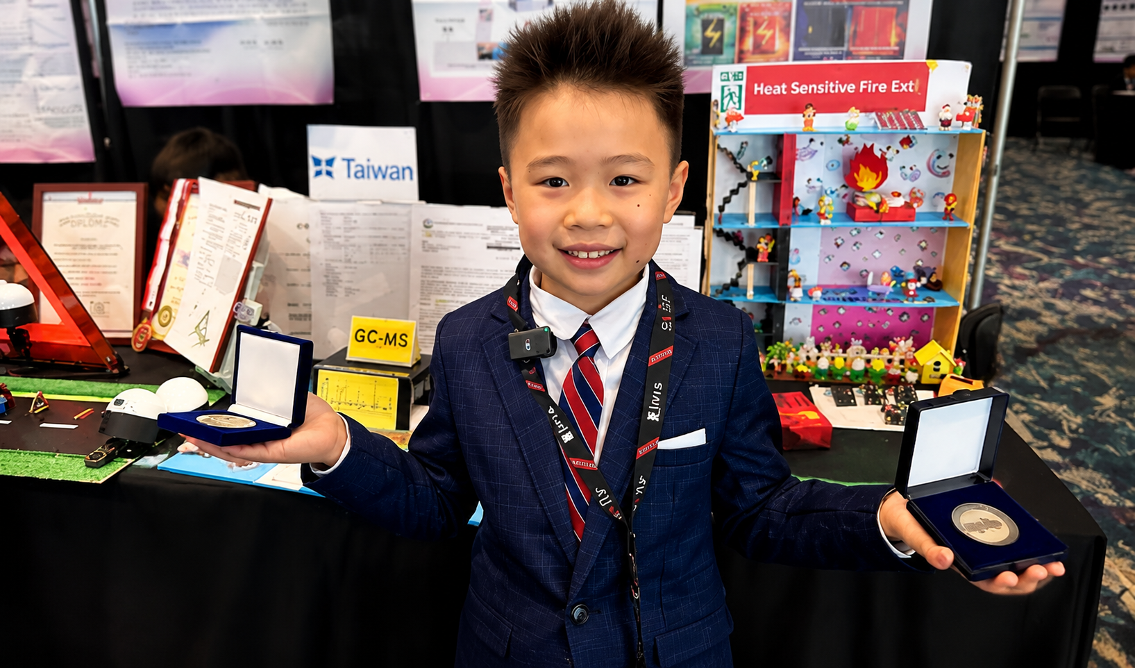 Hsu obtuvo medalla de oro en el evento que demuestra el talento emergente en innovación tecnológica. Foto: CDN