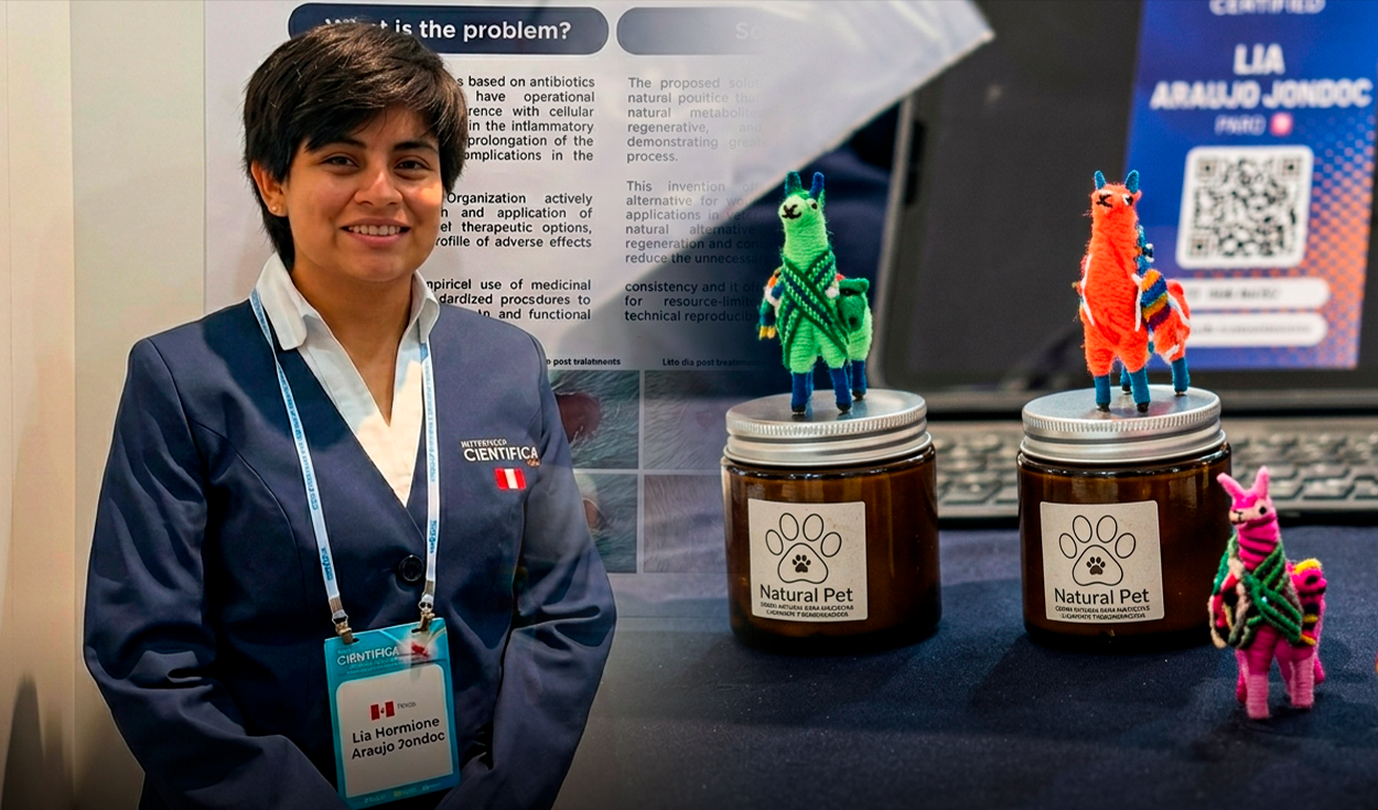 Peruana de 24 años crea un cicatrizante natural para mascotas y gana medalla de oro en Corea del Sur por su innovadora fórmula